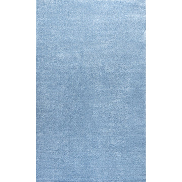 Haze Solid Low-pile Area Rug Classic Blue